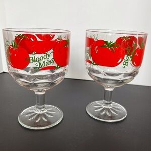 Vintage Bloody Mary Goblet Glasses